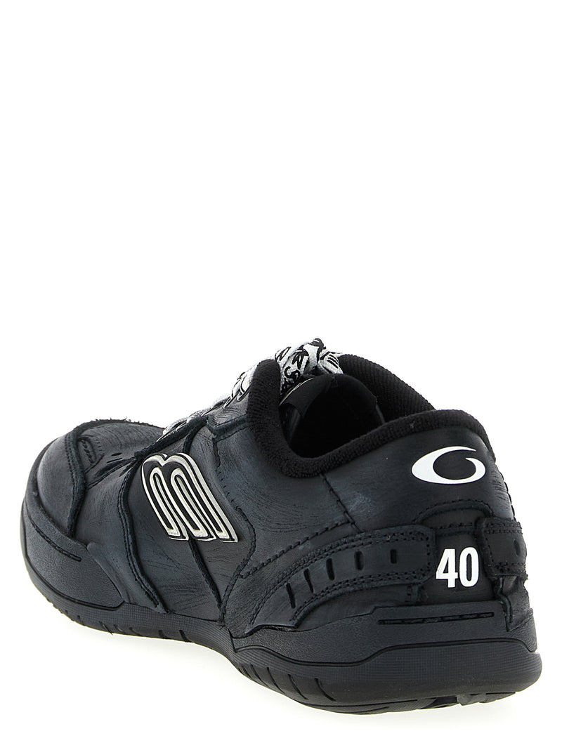 Balenciaga Hamptons Worn-Out Black Calfskin Sneakers