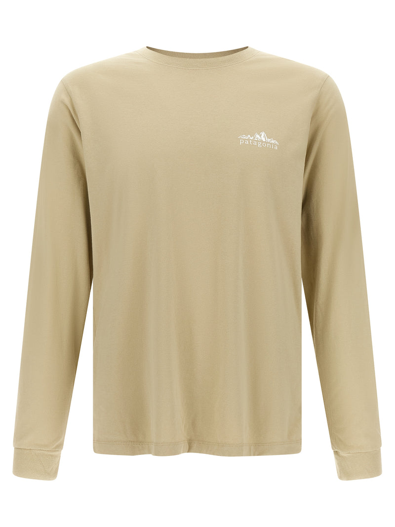 PATAGONIA Fitz Roy Foothills Beige Cotton T-Shirt