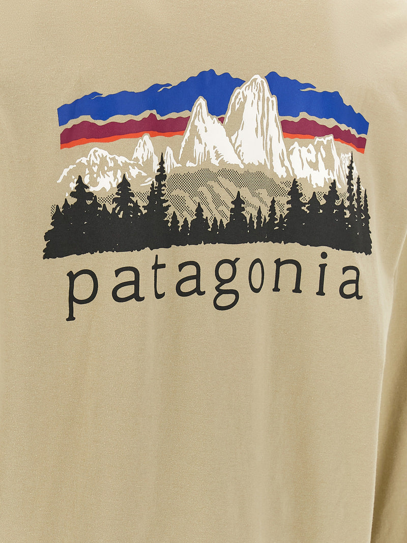 PATAGONIA Fitz Roy Foothills Beige Cotton T-Shirt