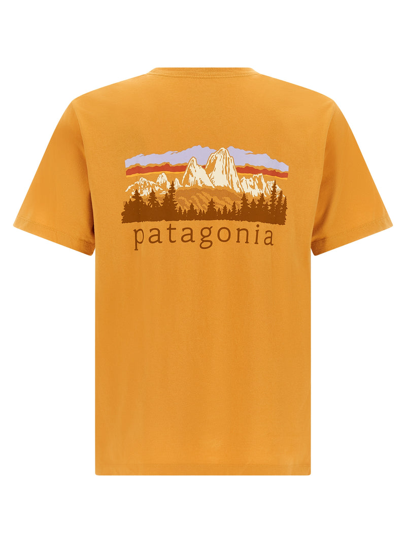 PATAGONIA Fitz Roy Foothills Orange Cotton T-Shirt