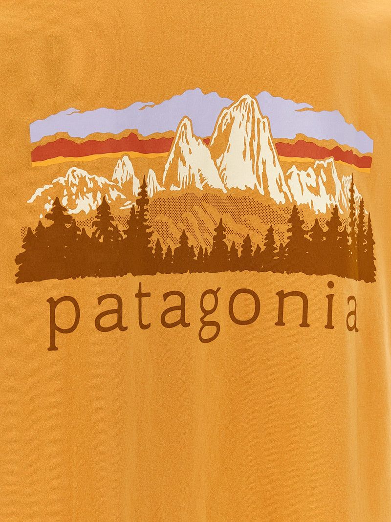 PATAGONIA Fitz Roy Foothills Orange Cotton T-Shirt