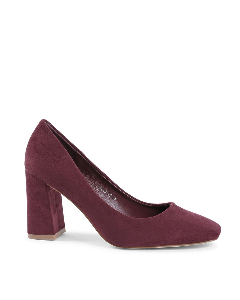 19V69 Italia Bordeaux Fabric Platform Pumps for Women