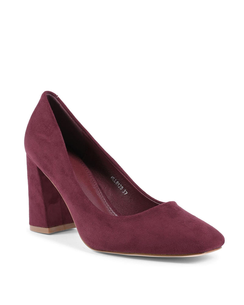 19V69 Italia Bordeaux Fabric Platform Pumps for Women