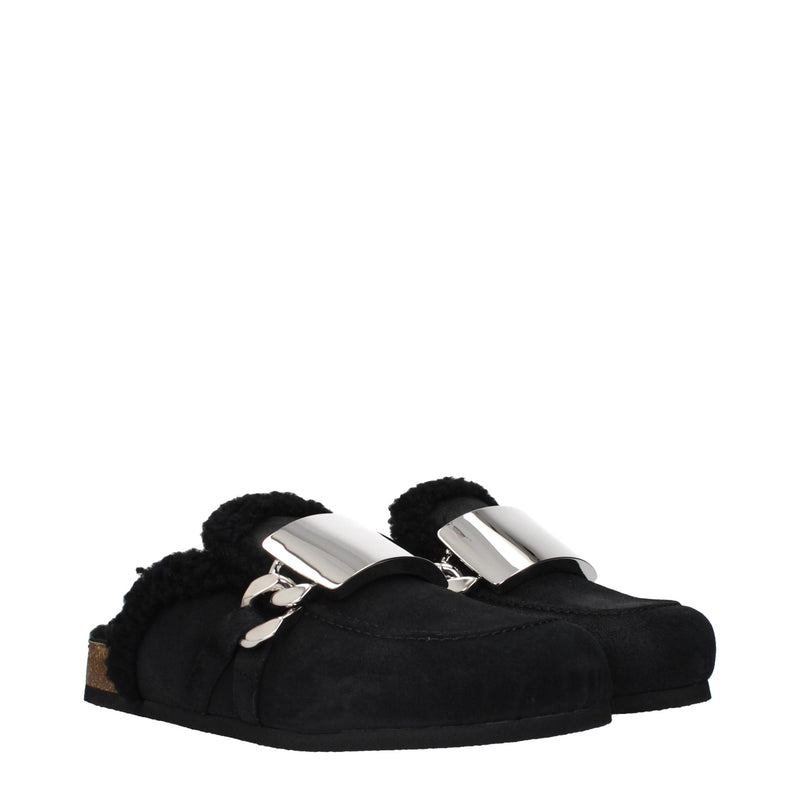 J.W.Anderson Black Leather Slippers for Men