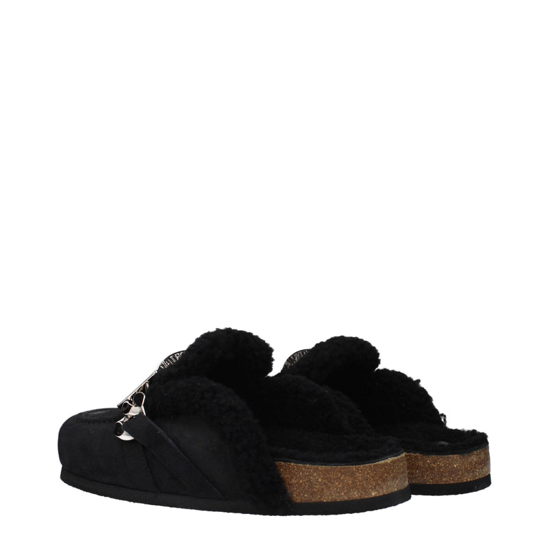 J.W.Anderson Black Leather Slippers for Men
