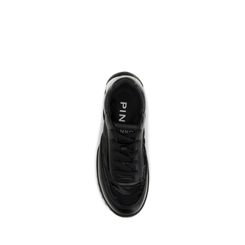 PINKO Gea Black Fabric Low Top Sneakers for Women