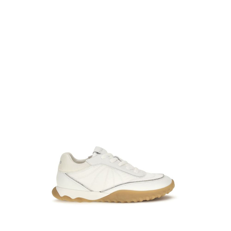 PINKO Gea White Fabric Low Top Sneakers for Women
