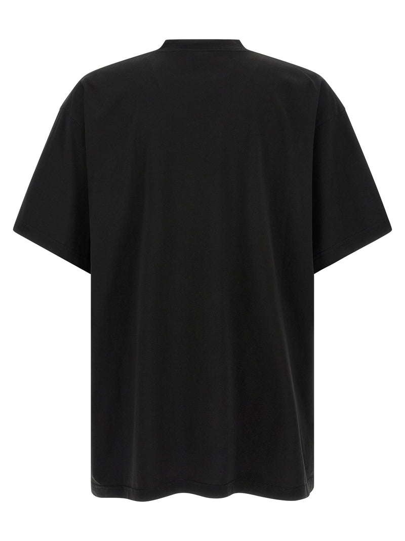 Balenciaga Black Cotton T-Shirt - The Door Graphic