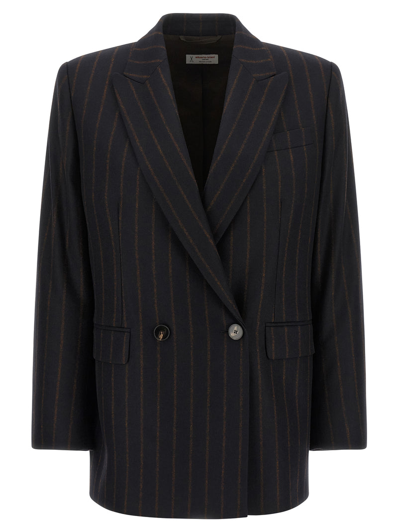Alberto Biani Blue Wool Blazer - Elegant Tailoring for Women
