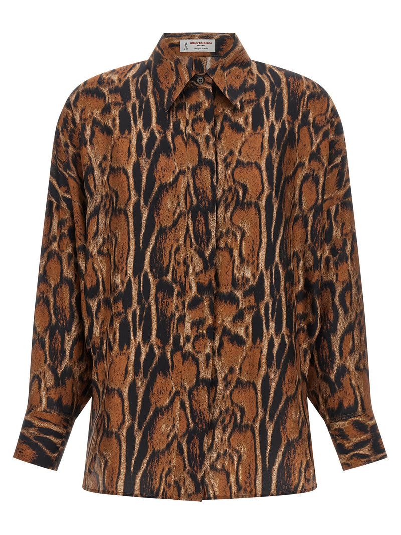 Alberto Biani Riviera Brown Silk Blouse