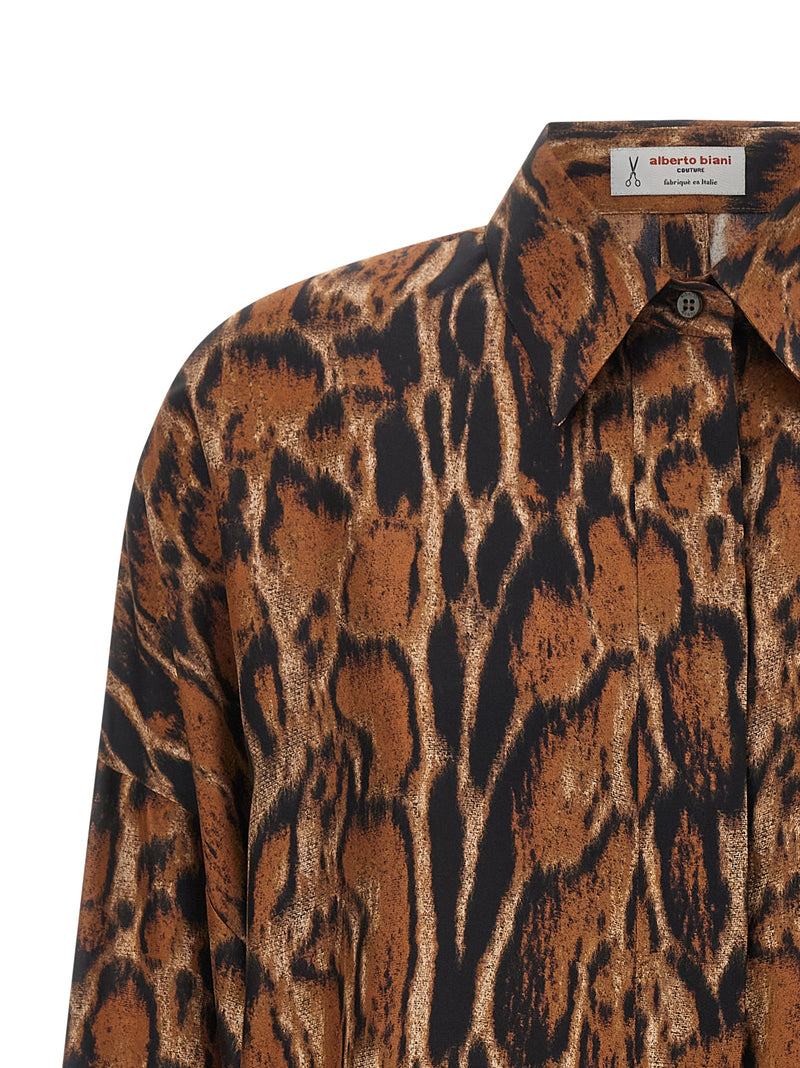 Alberto Biani Riviera Brown Silk Blouse