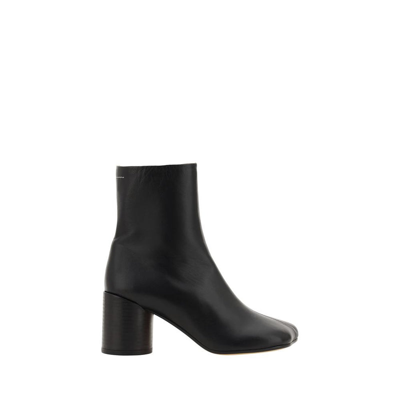 MM6 Black Lamb Ovis Aries Ankle Boots for Women