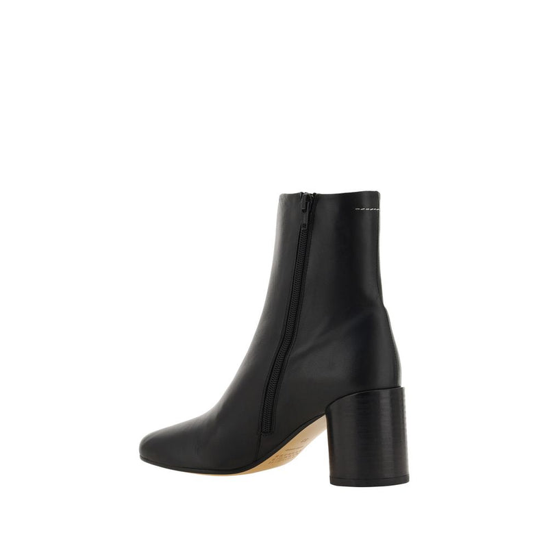MM6 Black Lamb Ovis Aries Ankle Boots for Women