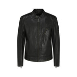 Belstaff Black Leather V Racer Jacket