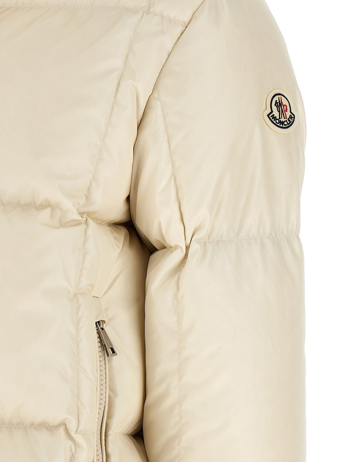 Moncler White Polyamide Full-Length Jacket