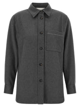 Peserico Gray Virgin Wool Blouse