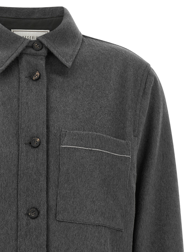 Peserico Gray Virgin Wool Blouse - Effortless Elegance