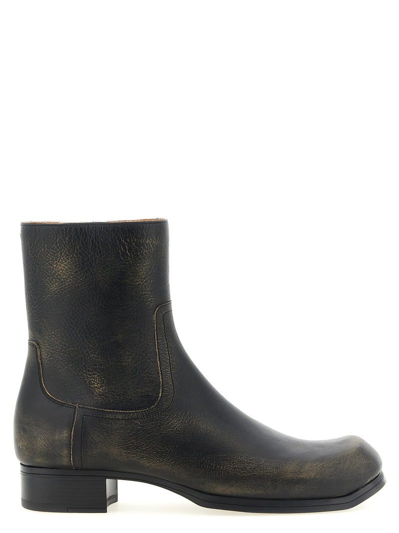 Maison Margiela Black Calfskin Ankle Boots - Bold & Stylish