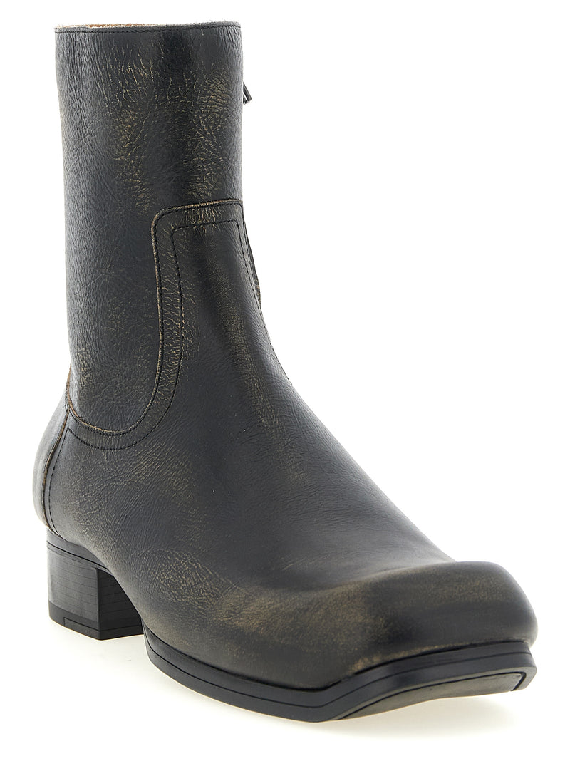 Maison Margiela Black Calfskin Ankle Boots - Bold & Stylish