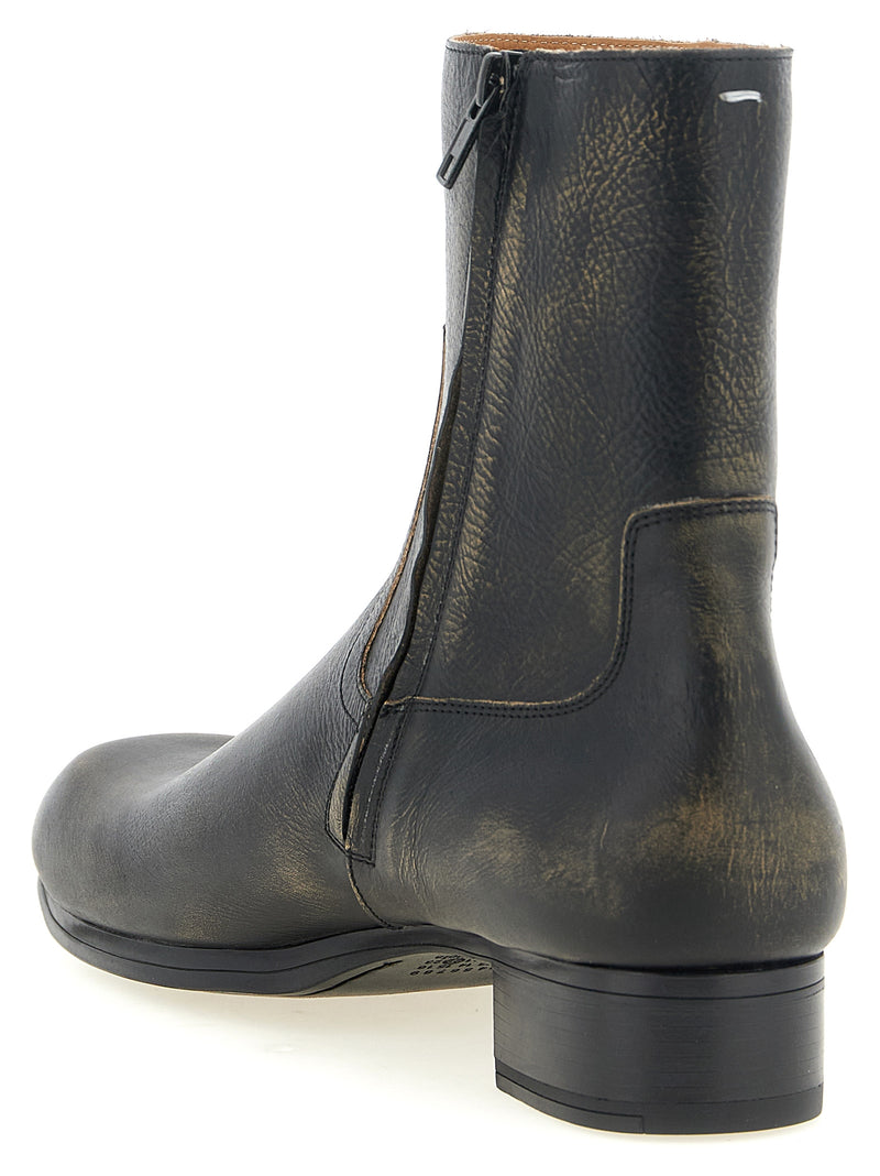 Maison Margiela Black Calfskin Ankle Boots - Bold & Stylish