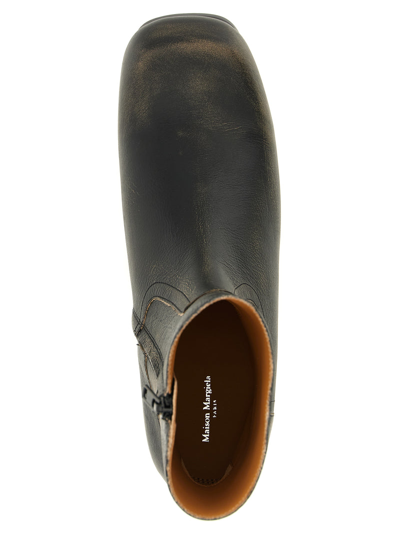 Maison Margiela Black Calfskin Ankle Boots - Bold & Stylish