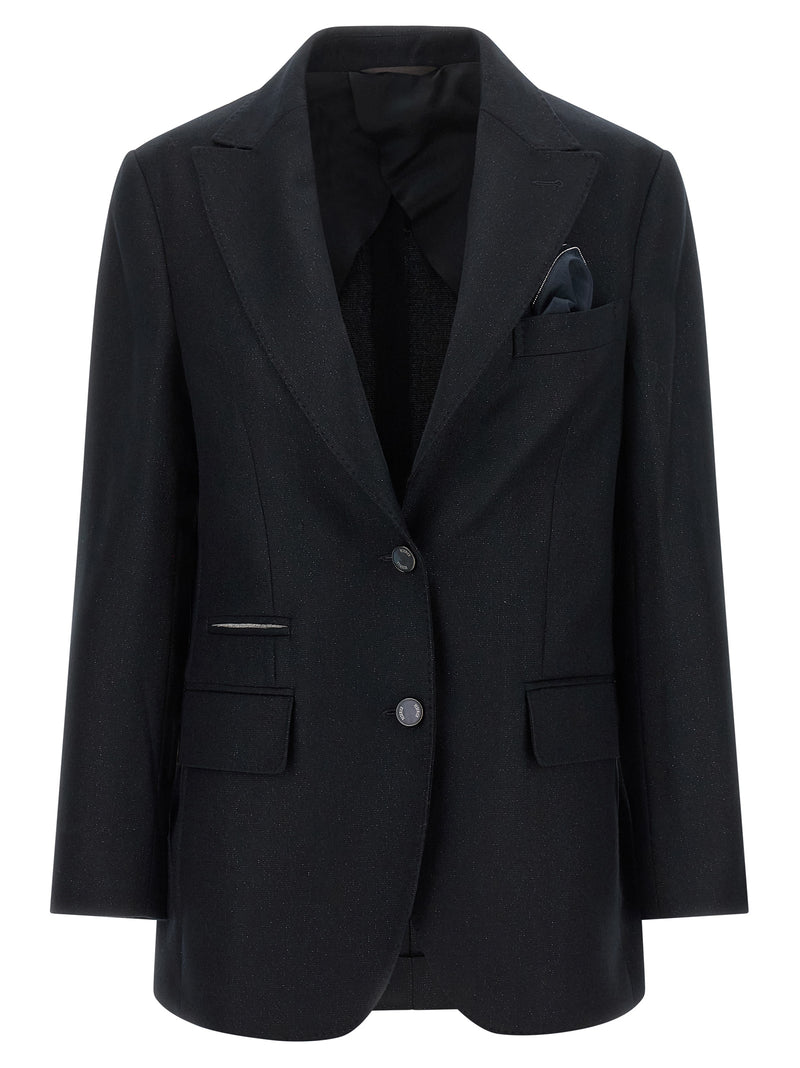 Peserico Black Virgin Wool Blazer for Women
