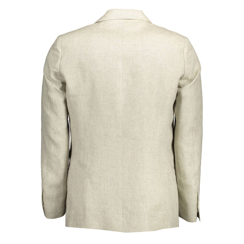 Gant Beige Linen Men's Jacket - Classic Tailored Fit