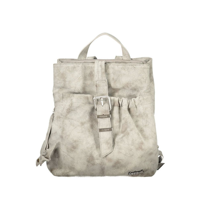 Desigual Nickel Sumy Mini Straight Backpack - Gray Polyurethane