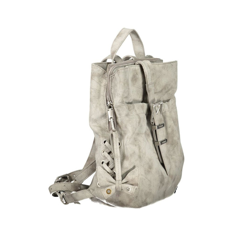 Desigual Nickel Sumy Mini Straight Backpack - Gray Polyurethane