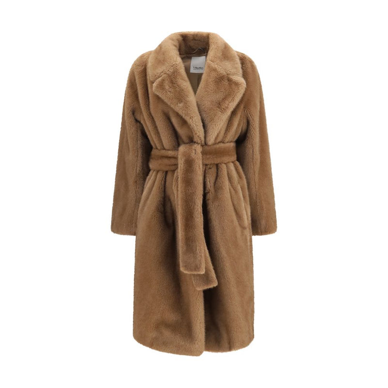 'S Max Mara Miss Fur Beige Polyester Coat