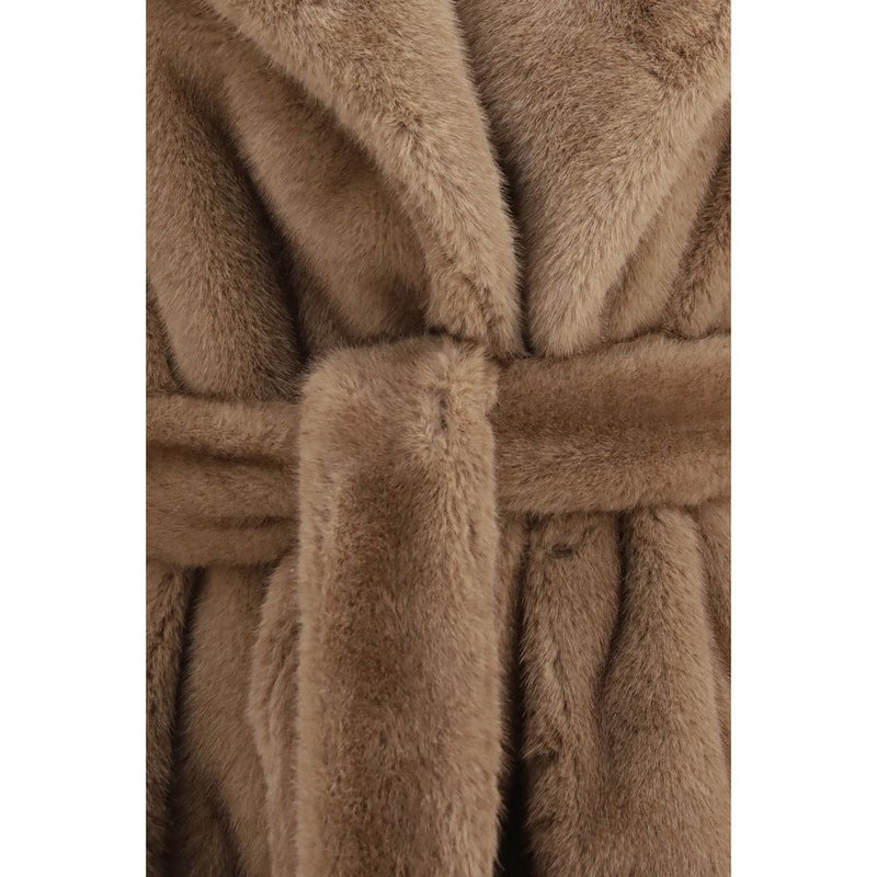 'S Max Mara Miss Fur Beige Polyester Coat