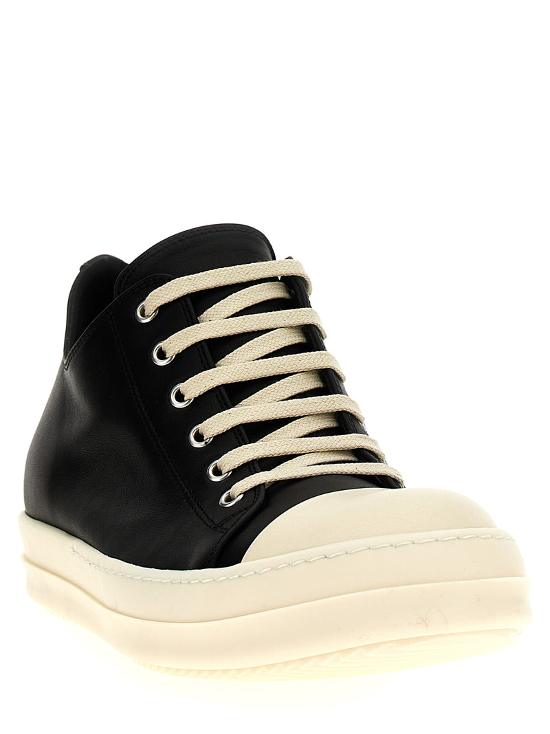 Rick Owens Bicolor Calfskin Low Top Sneakers for Men