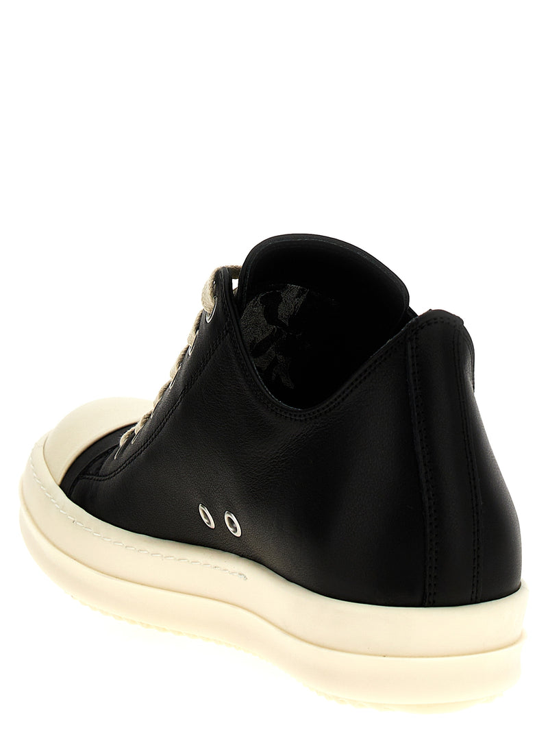 Rick Owens Bicolor Calfskin Low Top Sneakers for Men