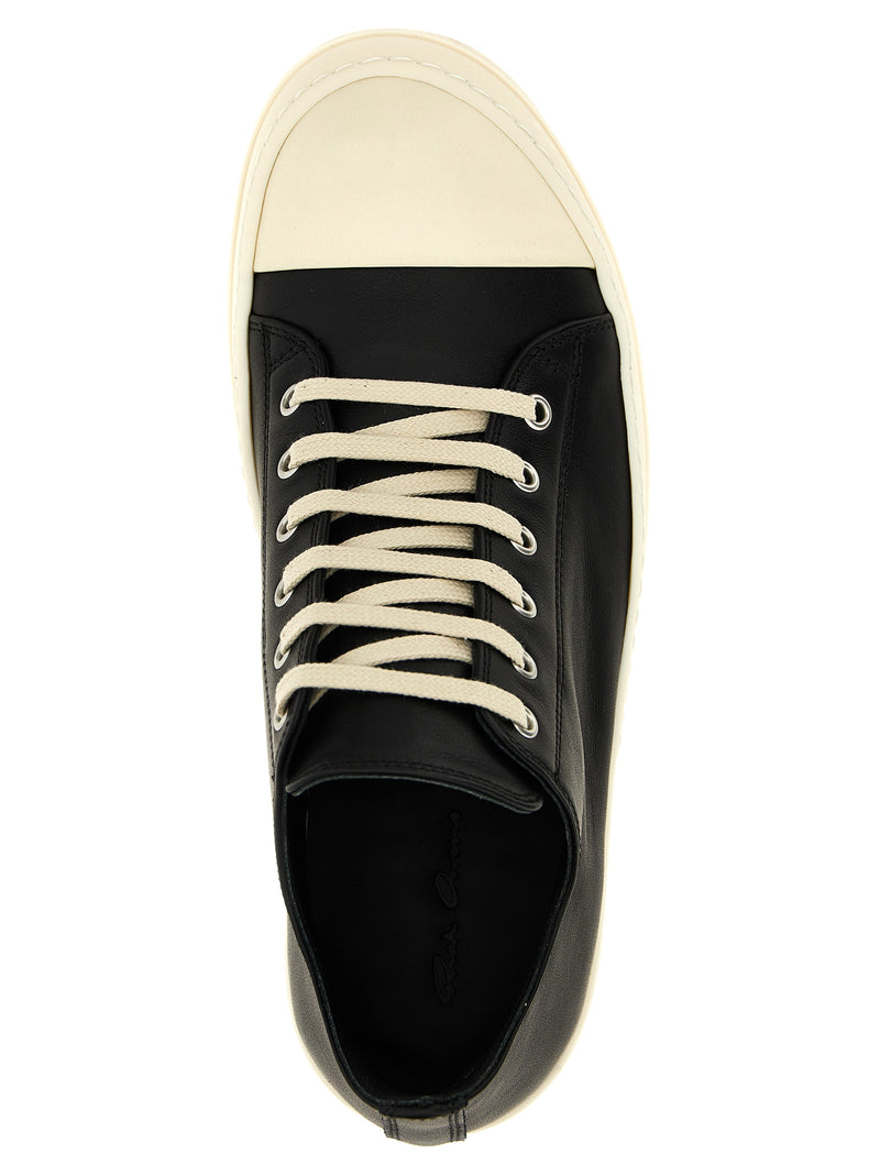 Rick Owens Bicolor Calfskin Low Top Sneakers for Men