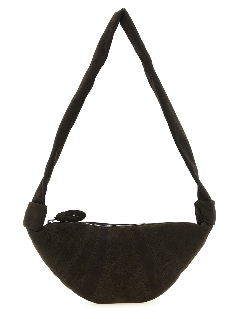 Lemaire Brown Lamb Leather Shoulder Bag - Small Croissant Design