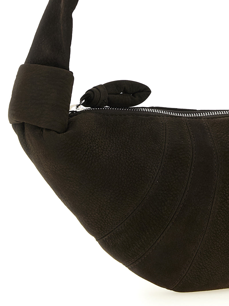 Lemaire Brown Lamb Leather Shoulder Bag - Small Croissant Design