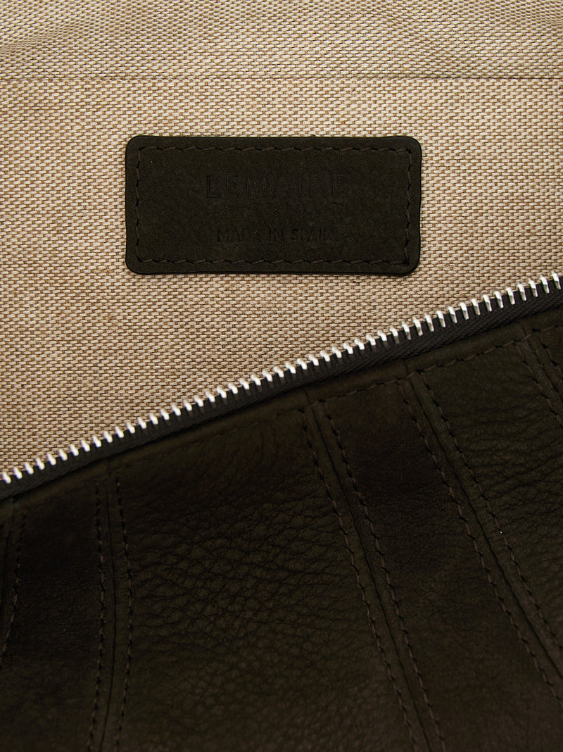 Lemaire Brown Lamb Leather Shoulder Bag - Small Croissant Design