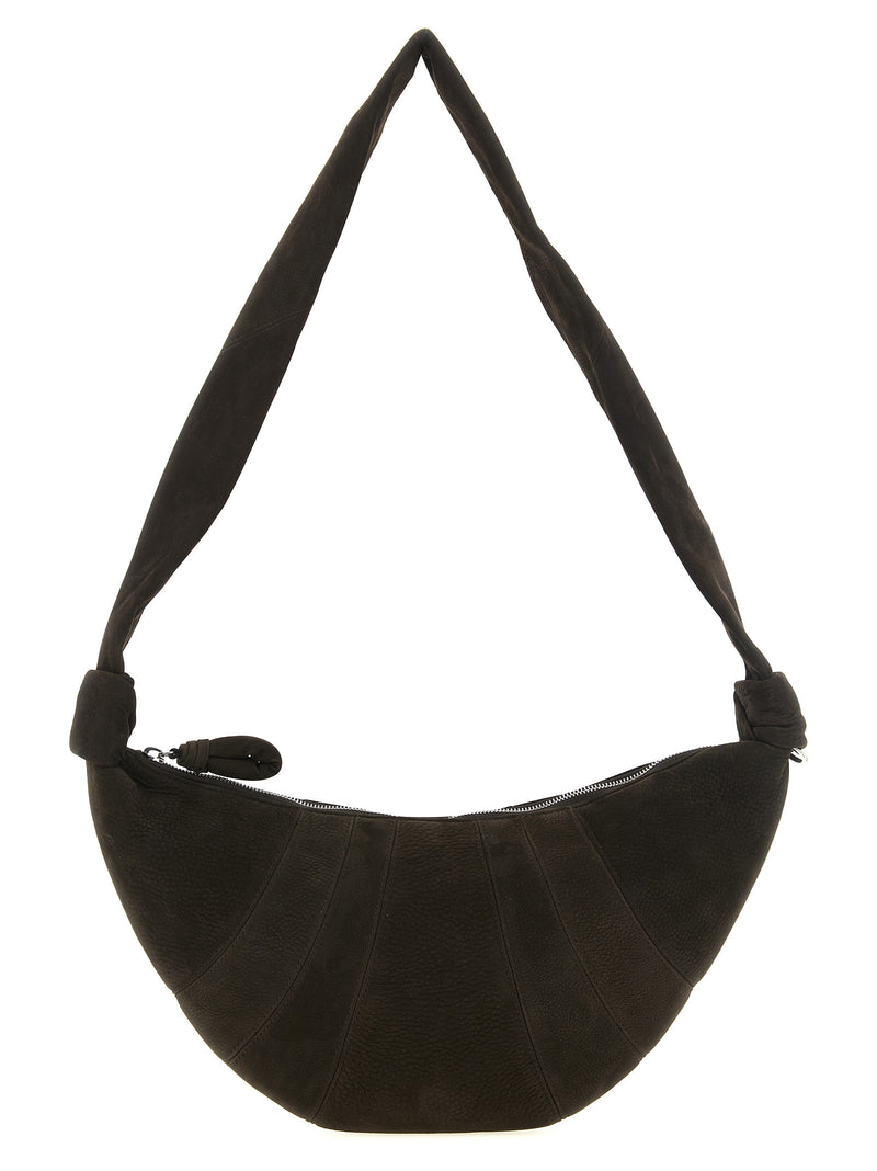 Lemaire Brown Lamb Leather Shoulder Bag - Croissant Medium