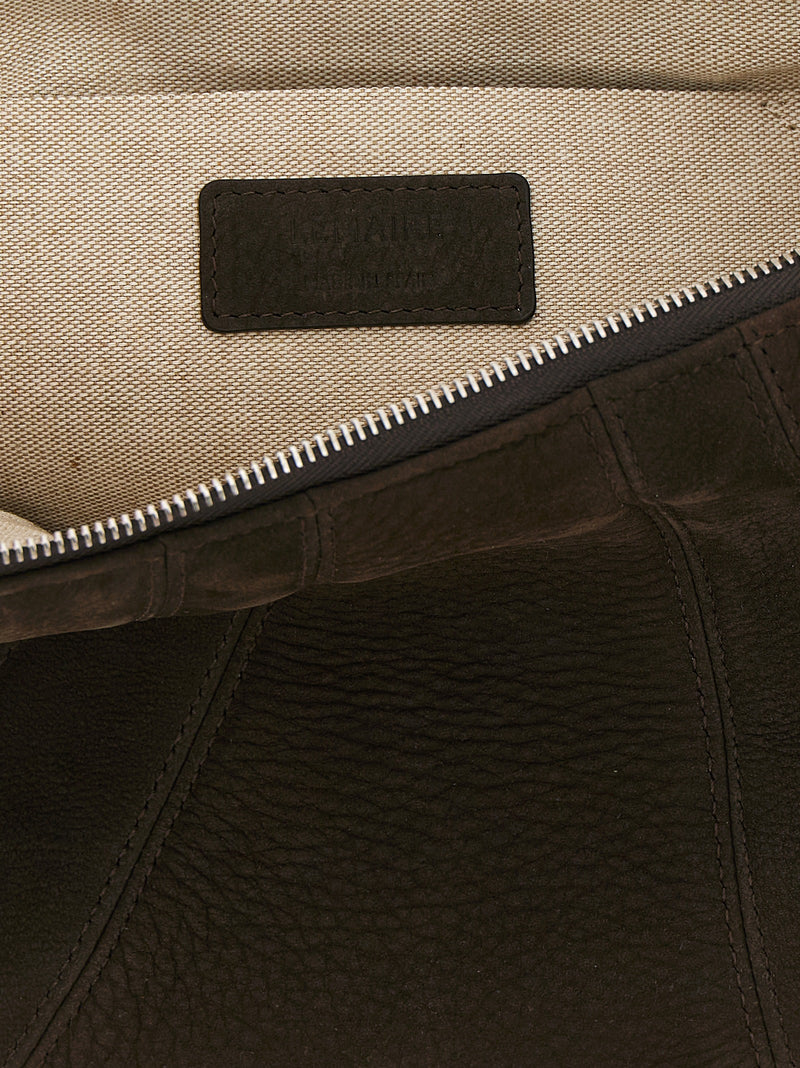 Lemaire Brown Lamb Leather Shoulder Bag - Croissant Medium