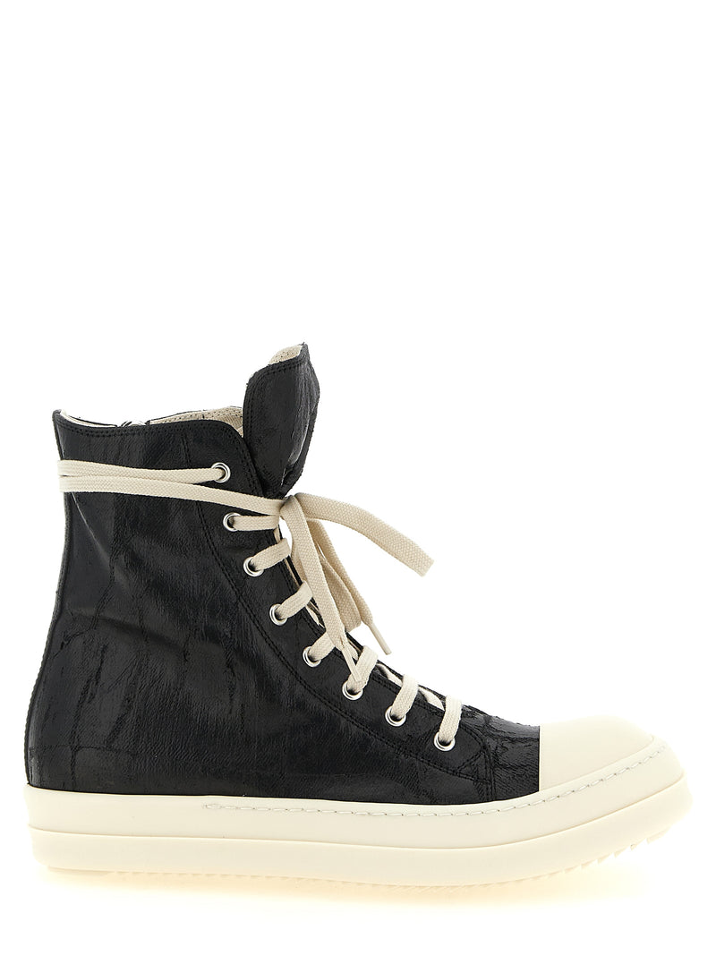 DRKSHDW Black Cotton High Top Sneakers - Avant-Garde Design