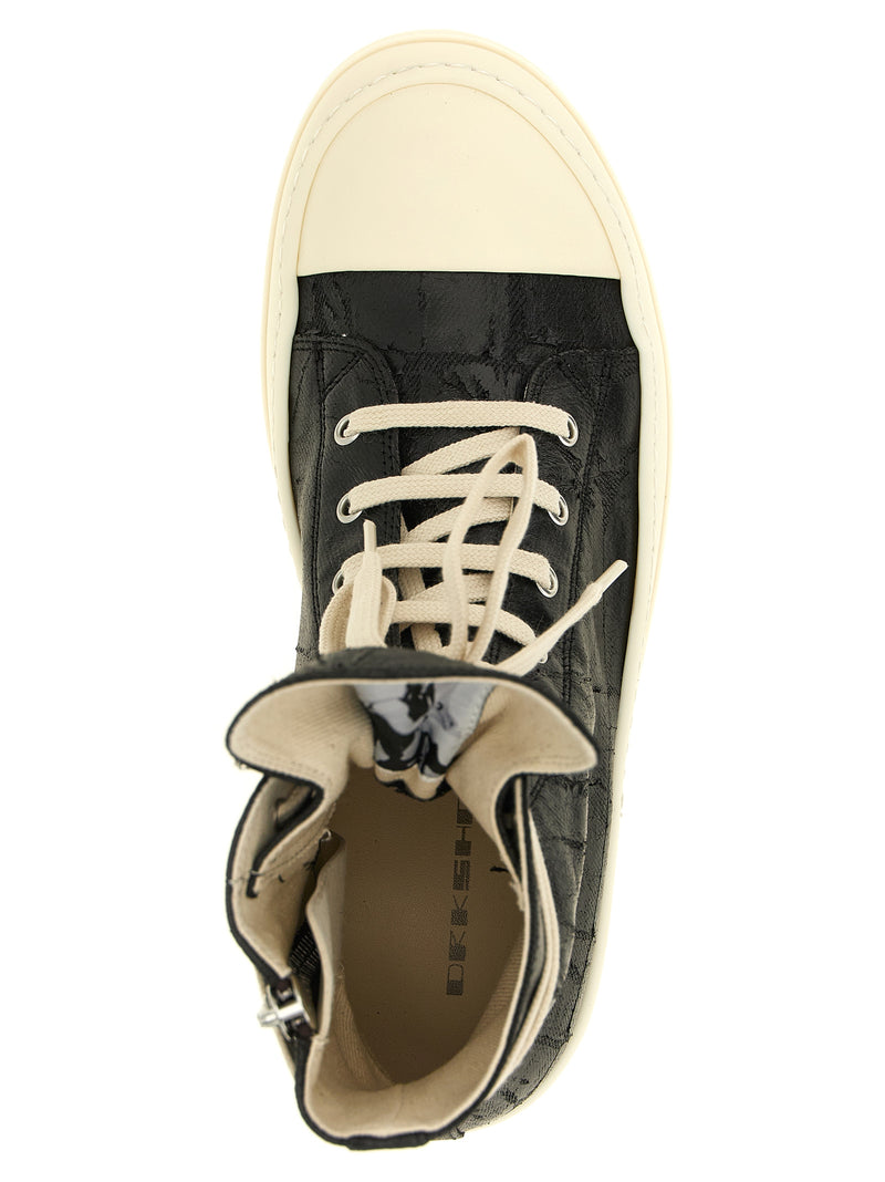 DRKSHDW Black Cotton High Top Sneakers - Avant-Garde Design