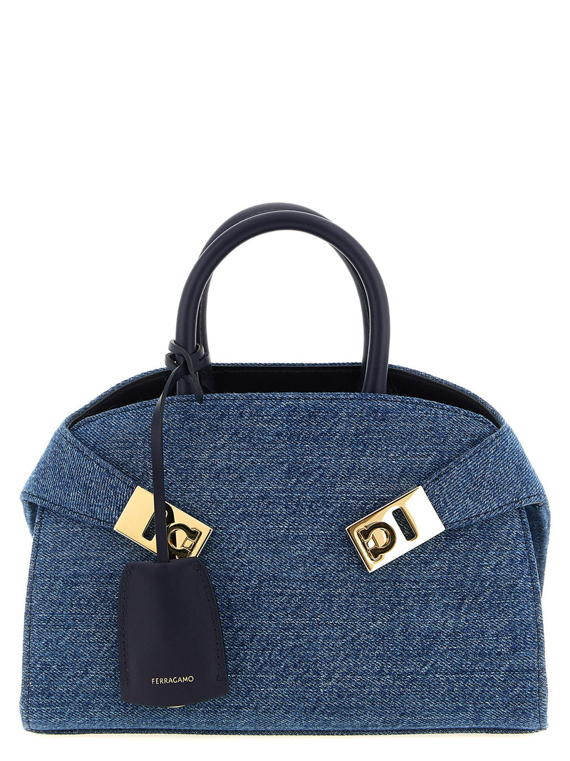 Ferragamo Hug (XS) Blue Fabric Handbag
