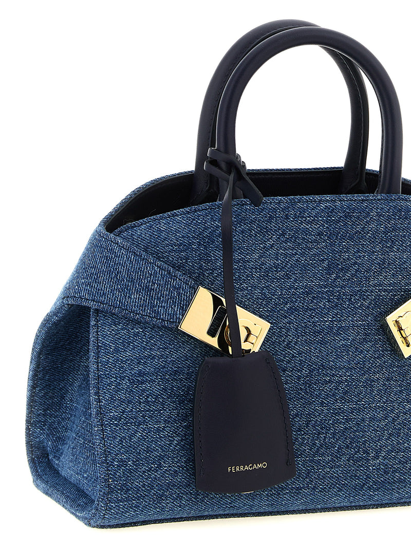 Ferragamo Hug (XS) Blue Fabric Handbag