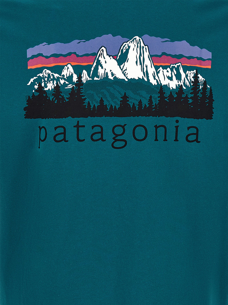 PATAGONIA Bicolor Cotton T-Shirt - Fitz Roy Foothills