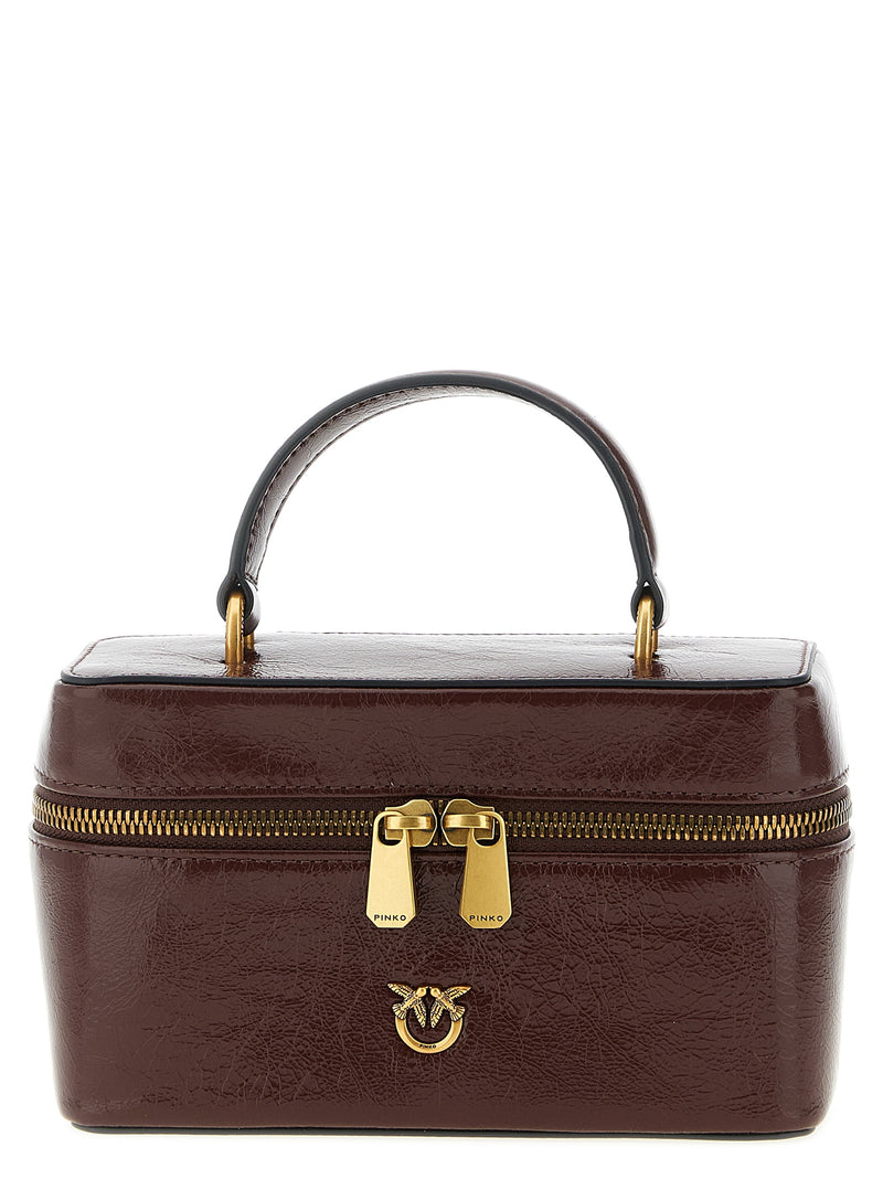 PINKO Vanity Soft Bordeaux Calfskin Crossbody Bag
