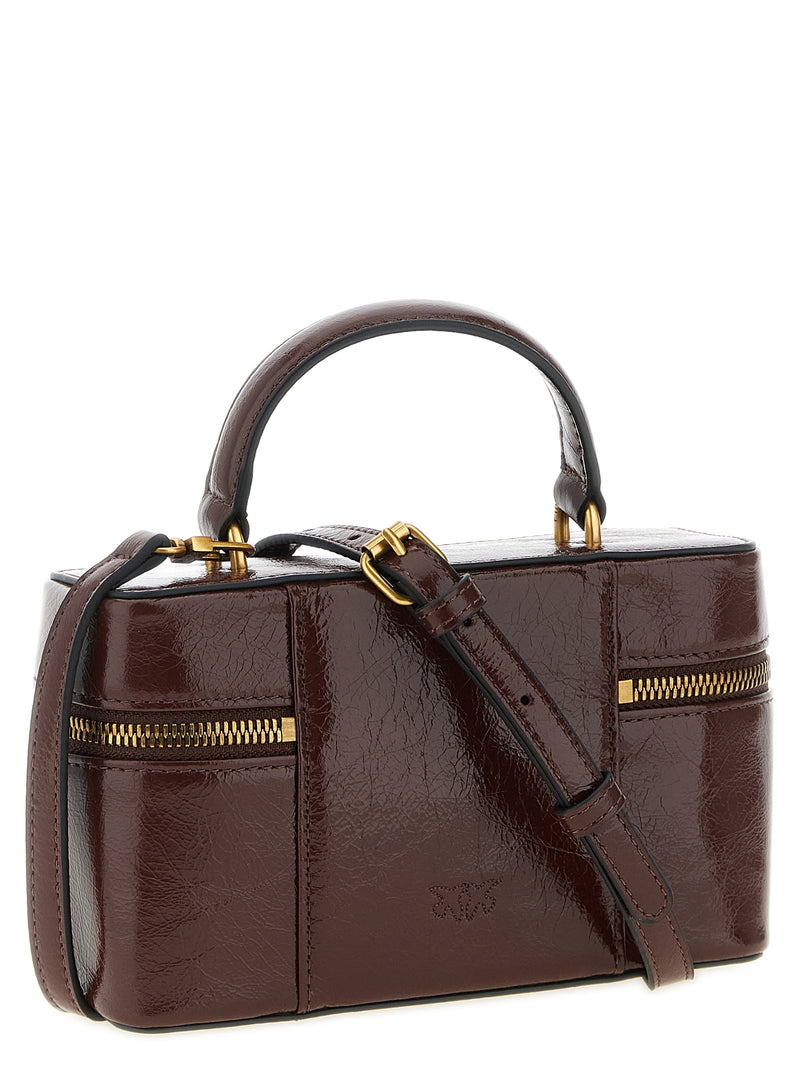 PINKO Vanity Soft Bordeaux Calfskin Crossbody Bag