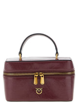 PINKO Bordeaux Calfskin Crossbody Bag