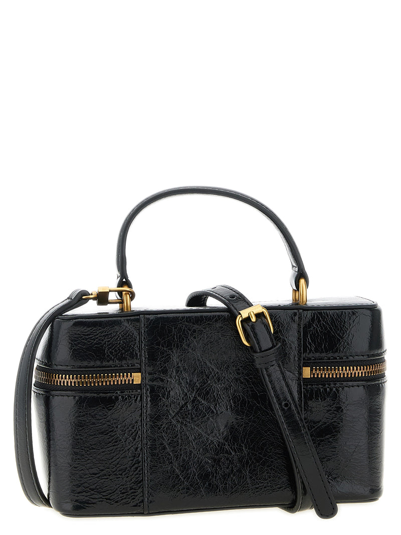 PINKO Vanity Soft Black Calfskin Crossbody Bag