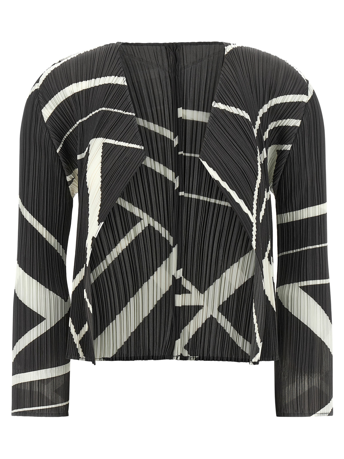 PLEATS PLEASE ISSEY MIYAKE Bicolor Polyester Cardigan