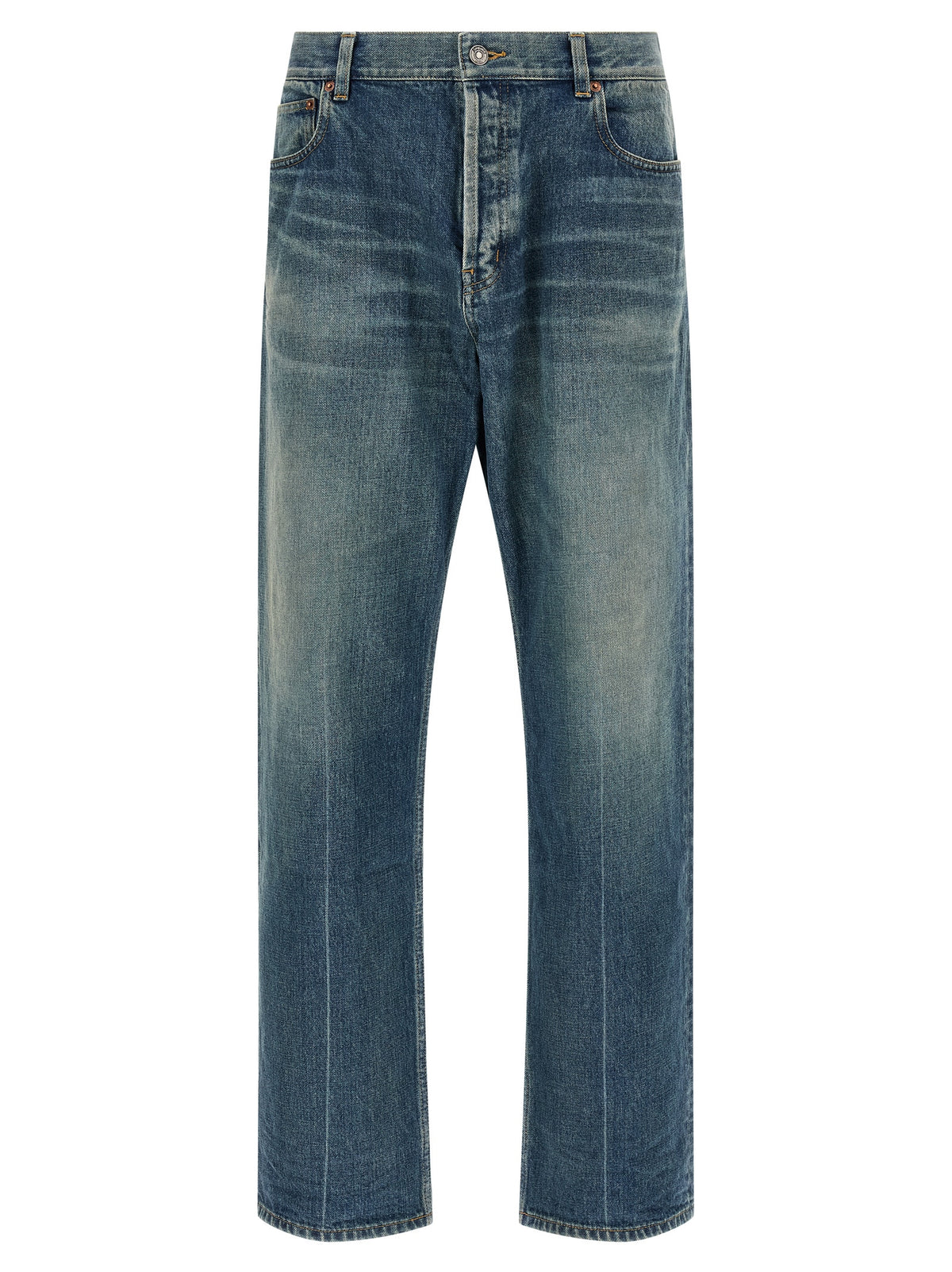 Saint Laurent Blue Cotton Tapered Jeans
